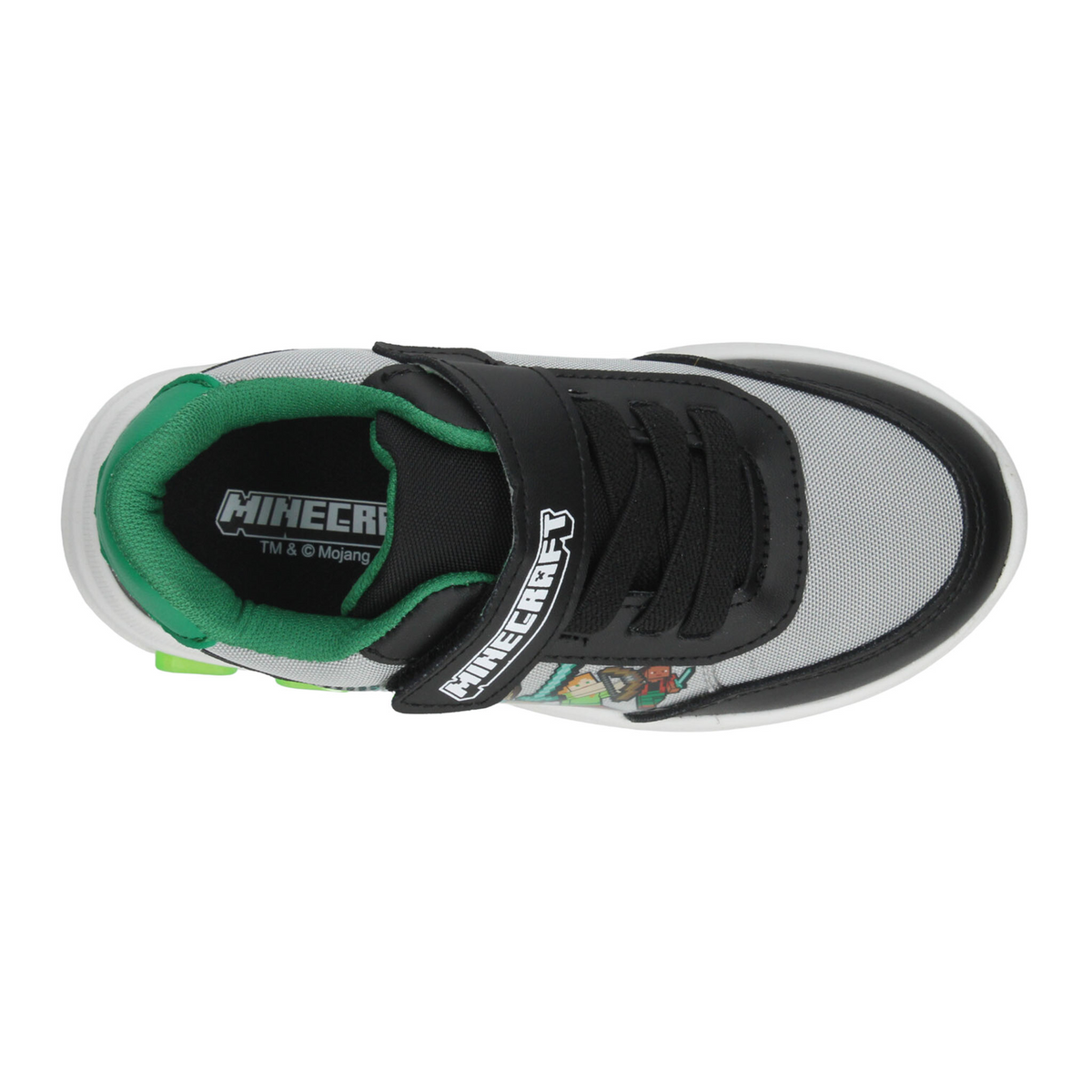 Tenis Minecraft Niño Negro Casual Cintas Adhesivas Infantil T18-22, foto 8 de 10
