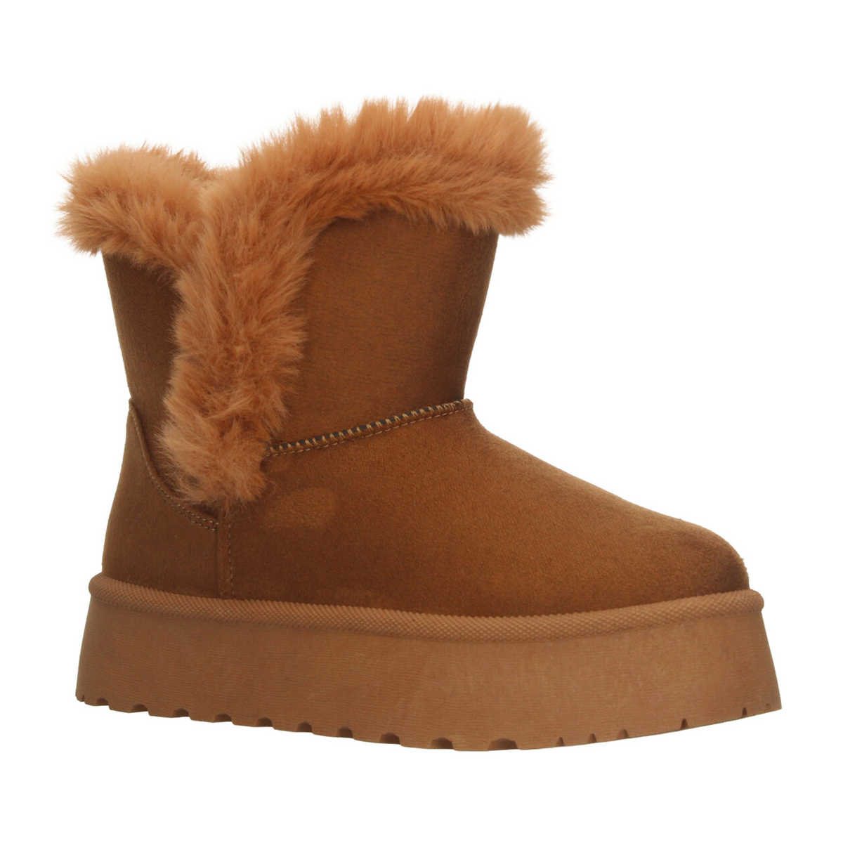Botín Perugia Dama Camel Café Casual Invierno Peluche Mujer, foto 2 de 10
