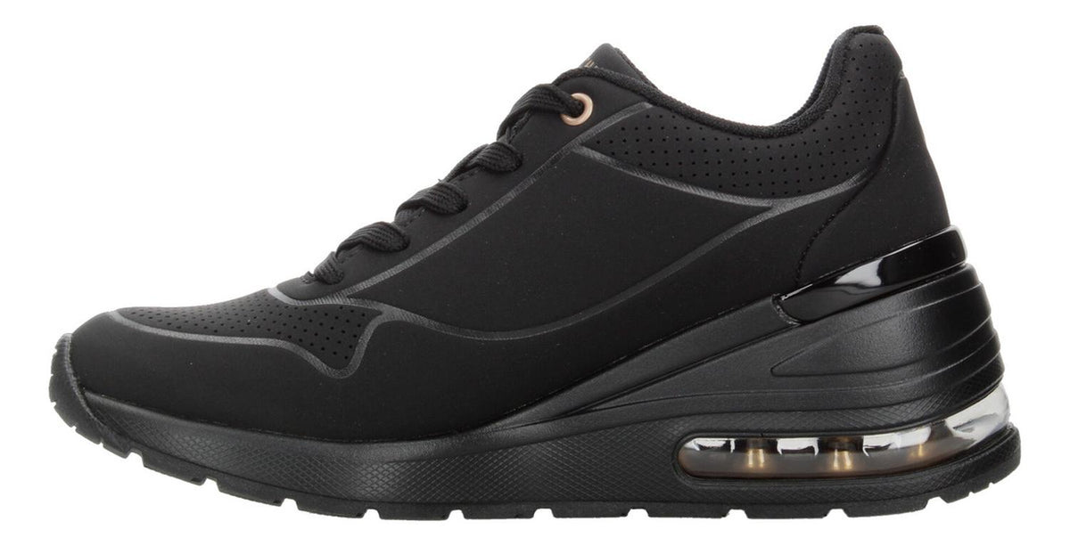 Tenis Mujer Skechers Street Uno Negro Con Cintas Dama Comodo, foto 5 de 10