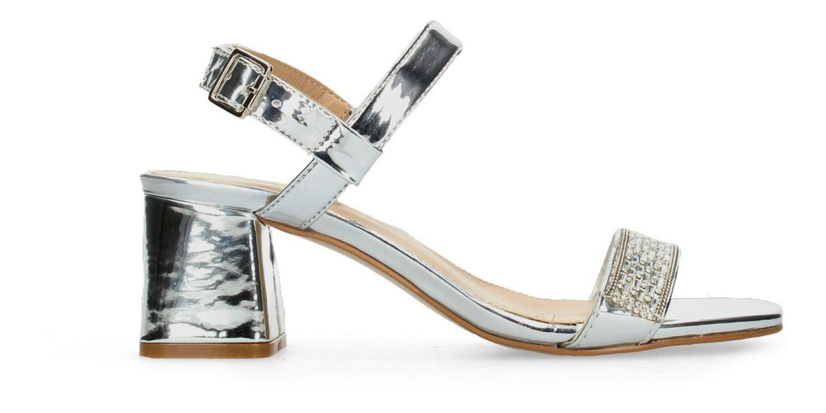 Sandalias De Fiesta Manila Para Mujer 972 Plateado [mla322], foto 2 de 10