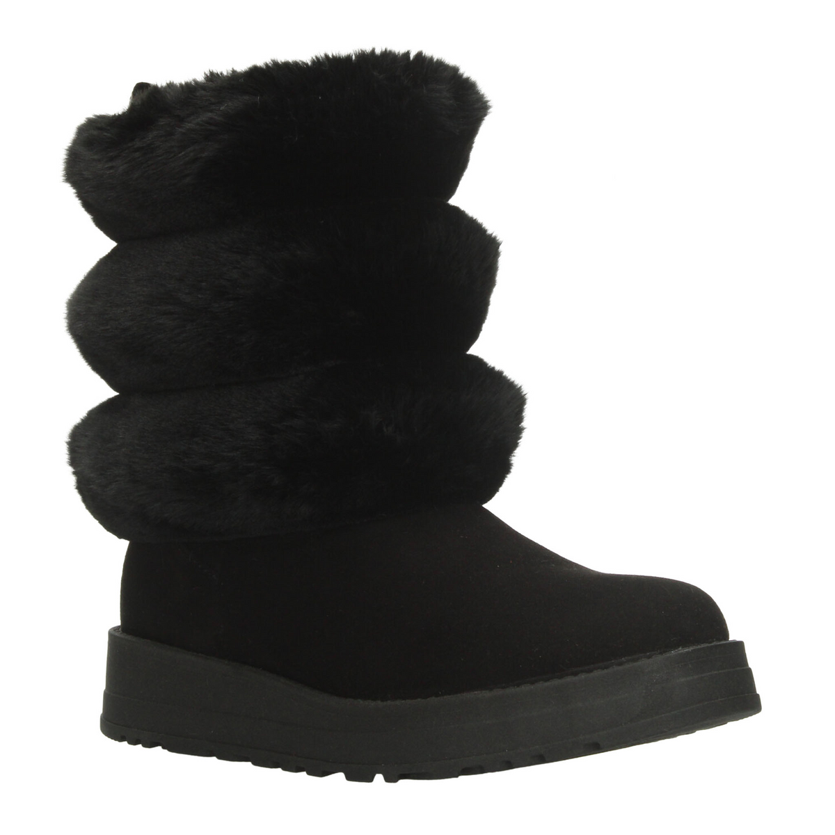 Bota Rojo Cereza Dama Negro Invierno Casual Peluche Mujer, foto 2 de 10