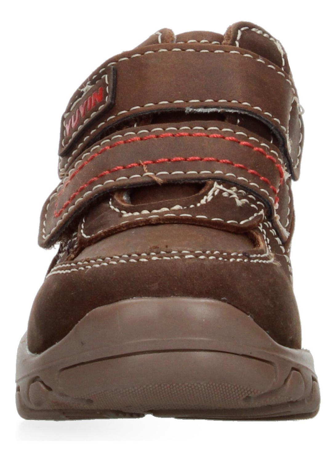 Bota Yuyin Cafe Con Ajuste De Velcro Doble Para Niño, foto 6 de 8