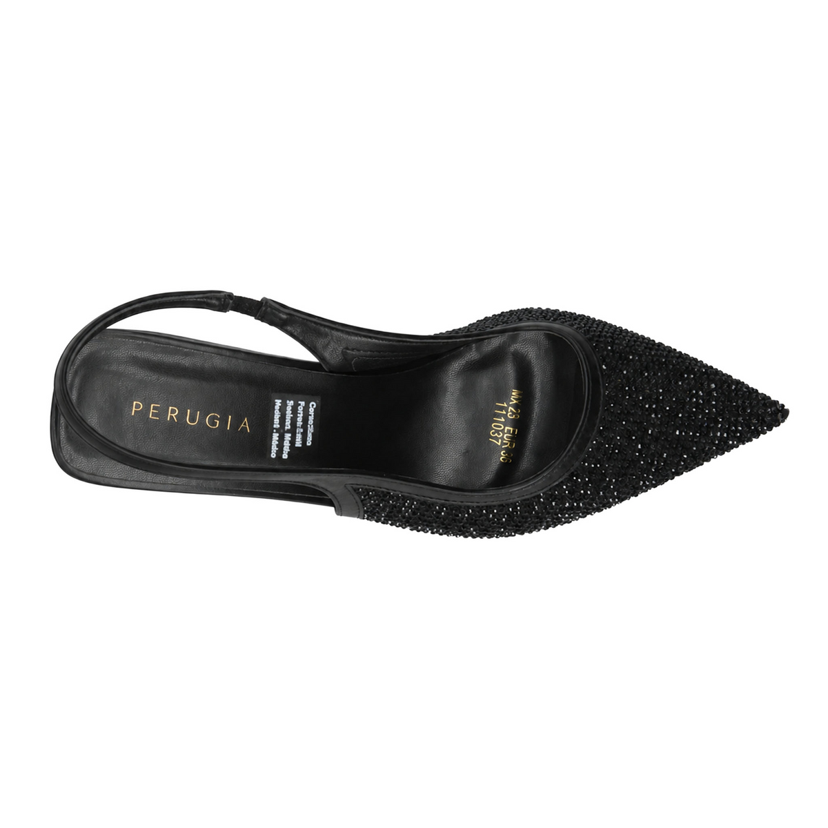 Zapatilla Perugia Dama Negro Fiesta Slingback Tacón Mujer, foto 8 de 10