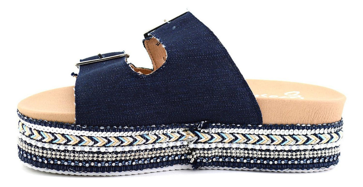 Sandalias Gosh Para Mujer 1256r-02 Azul Marino [gos741], foto 2 de 6