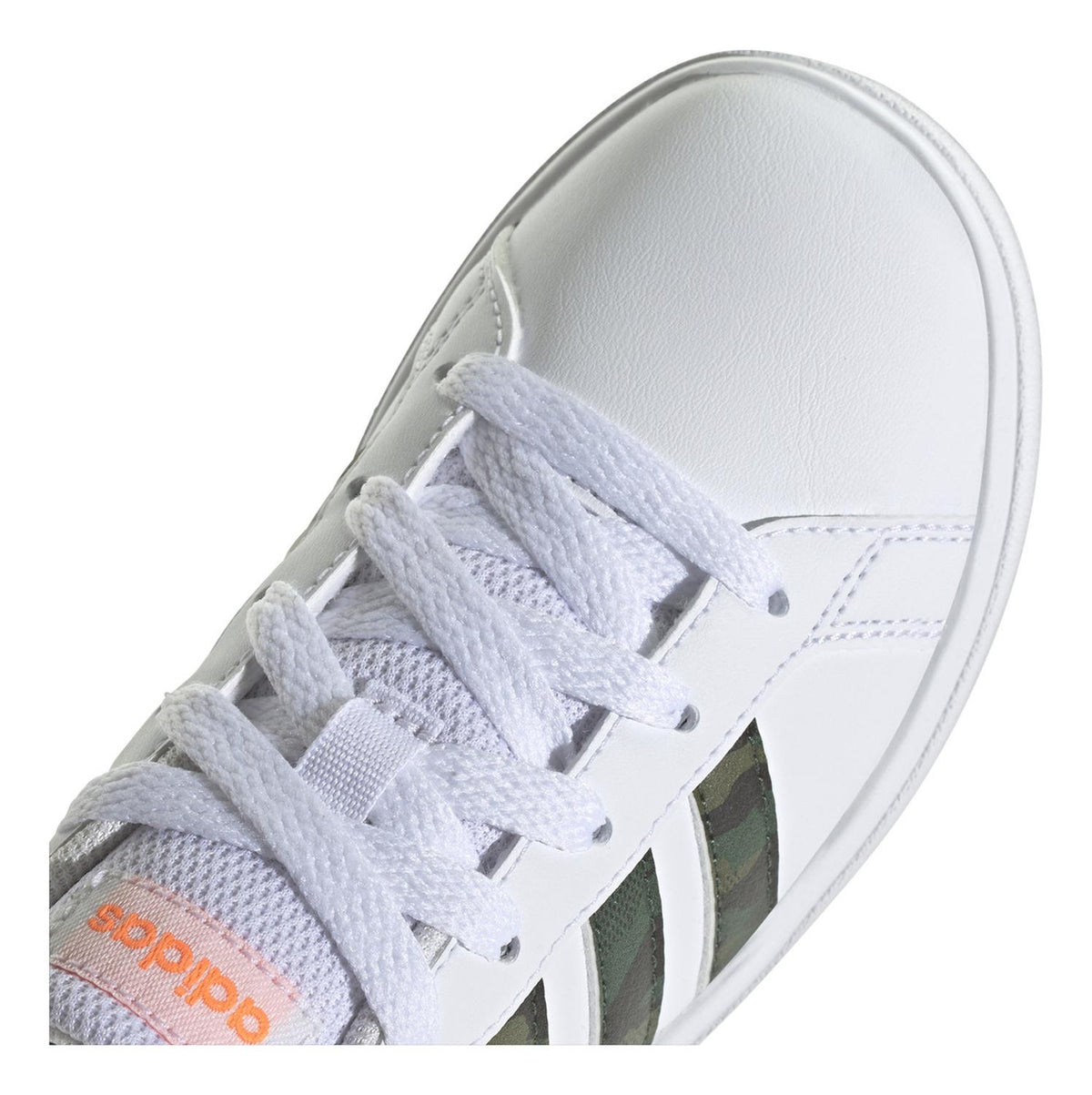Tenis adidas Grand Court 2.0 Blanco Con Cordones Para Niño, foto 5 de 7