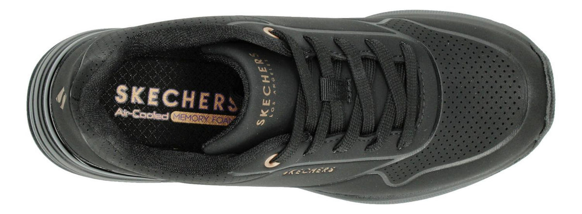 Tenis Mujer Skechers Street Uno Negro Con Cintas Dama Comodo, foto 8 de 10
