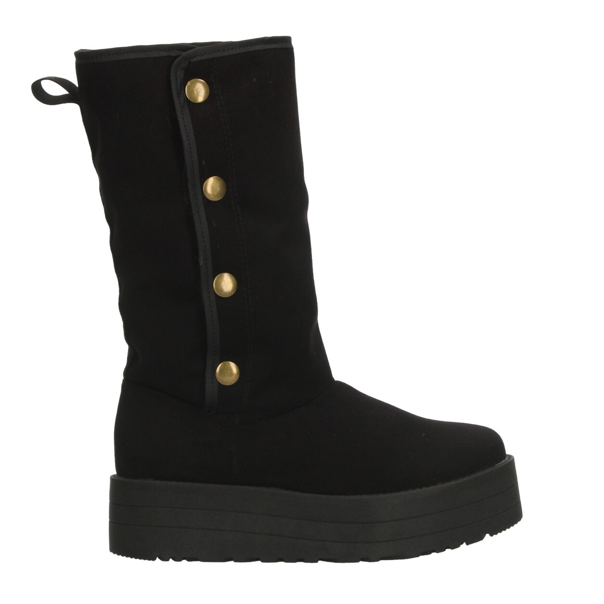 Bota Rojo Cereza Dama Negro Invierno Plataforma Casual Mujer, foto 1 de 10