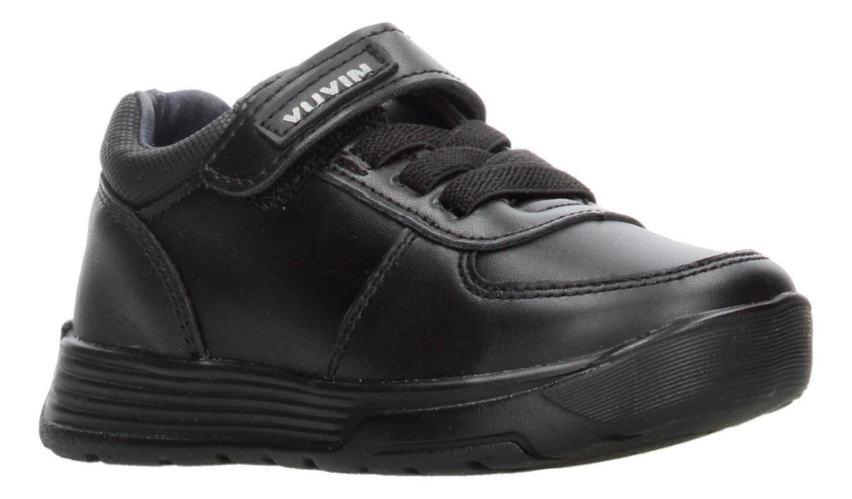Zapato Escolar Yuyin Negro Velcro Y Cintas Para Niño T15-18, foto 2 de 10