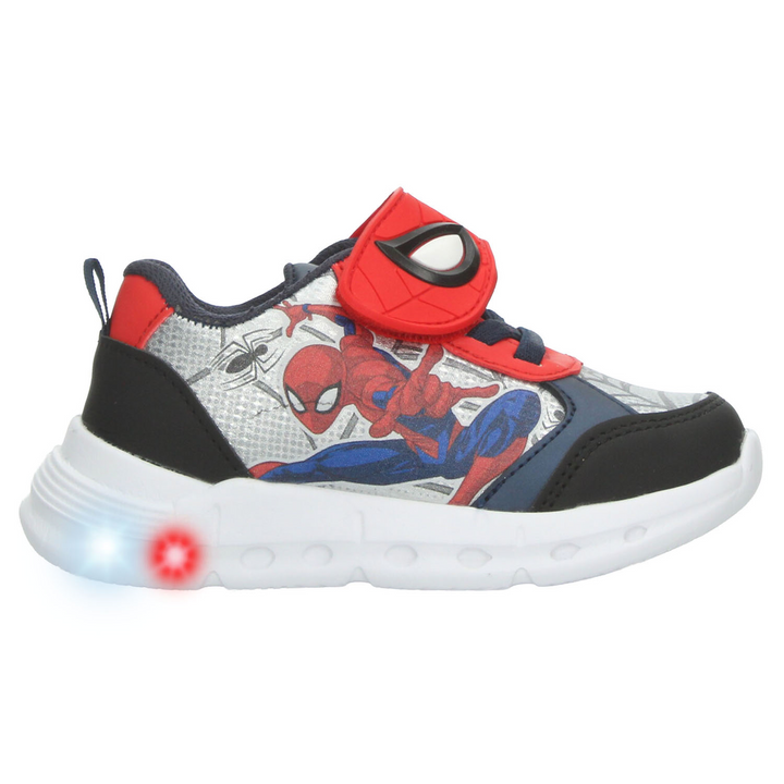 Tenis Marvel Spiderman Niño Negro Casual Led Infantil T15-18