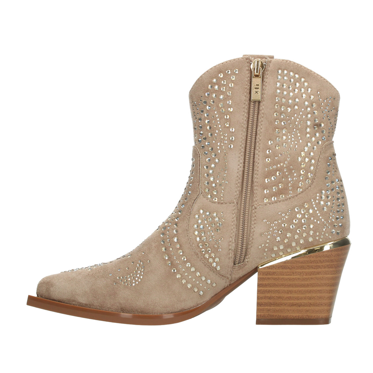 Botín Xti Dama Beige Casual Vaquero Pedreria Cierre Mujer, foto 5 de 10