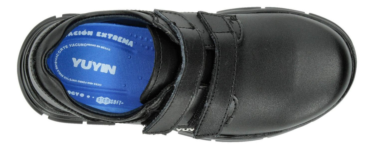 Zapato Escolar Yuyin Negro Doble Velcro Para Niño T18-22, foto 8 de 10