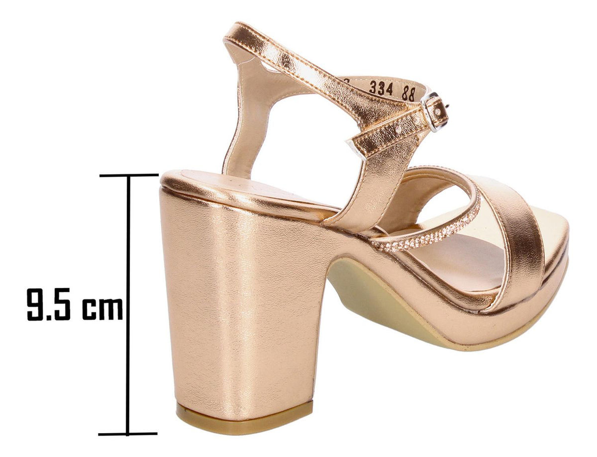Sandalias De Fiesta Perez Lete Rose Gold Para Mujer [plt348], foto 4 de 9