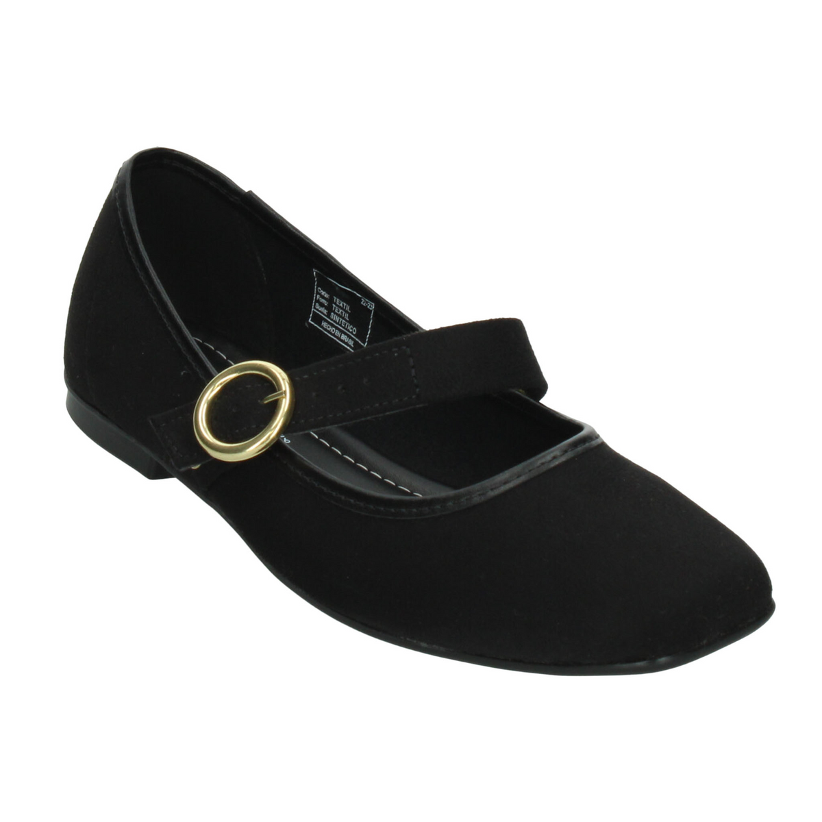 Flats Moleca Dama Negro Casual Mary Jane Hebilla Mujer, foto 4 de 10