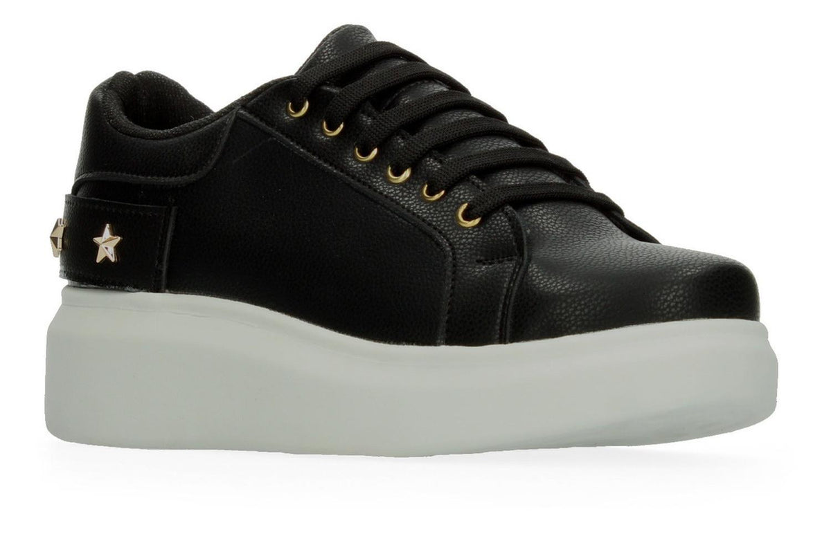 Tenis Plataforma Con Estoperoles Negro Para Mujer [cos15], foto 2 de 9