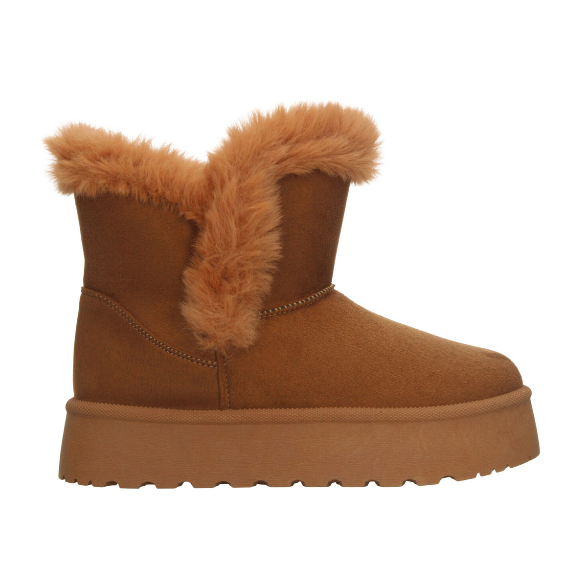 Botín Perugia Dama Camel Café Casual Invierno Peluche Mujer, foto 1 de 10
