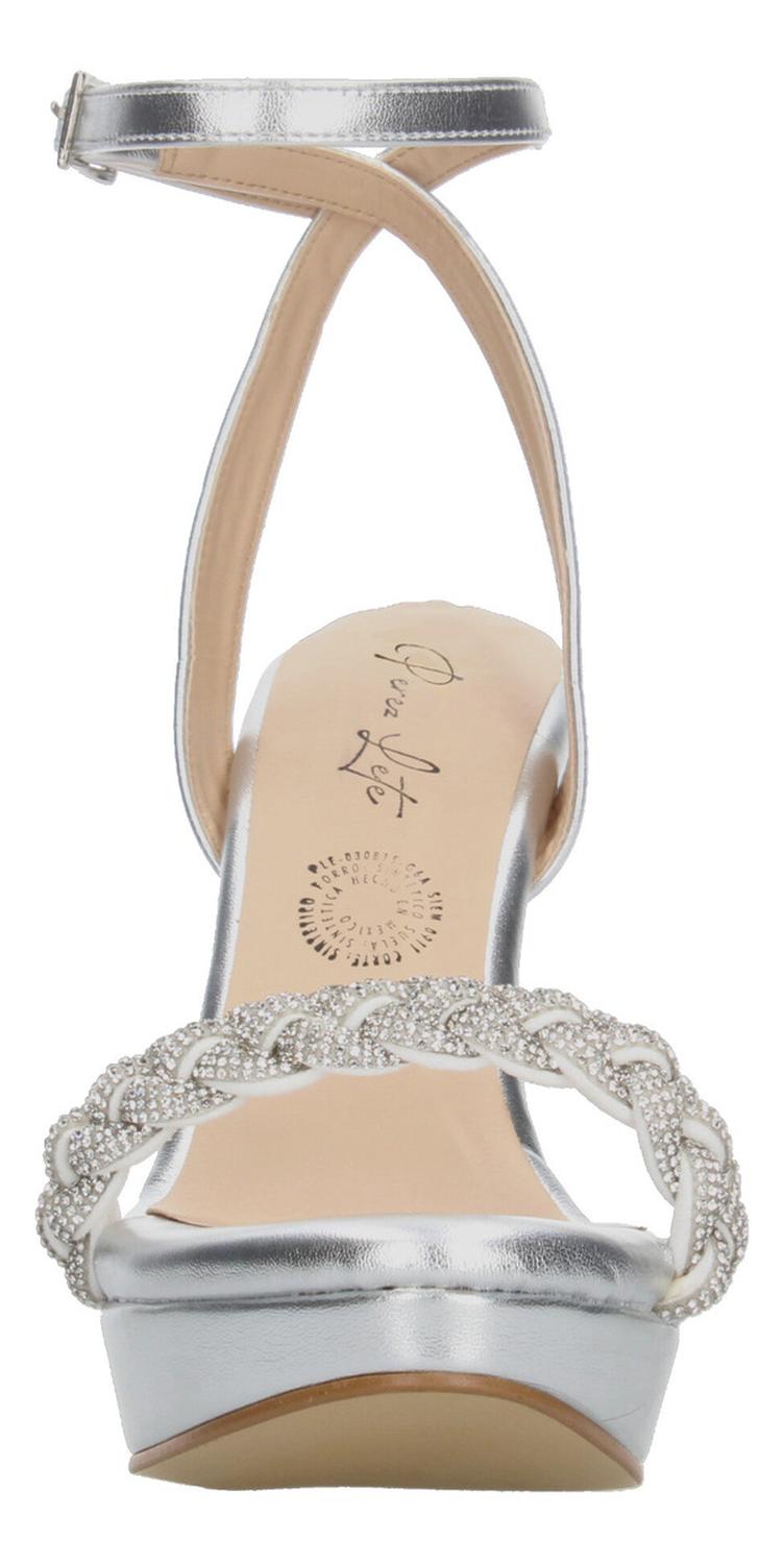 Sandalias De Fiesta Perez Lete Plateado Para Mujer [plt372], foto 6 de 10