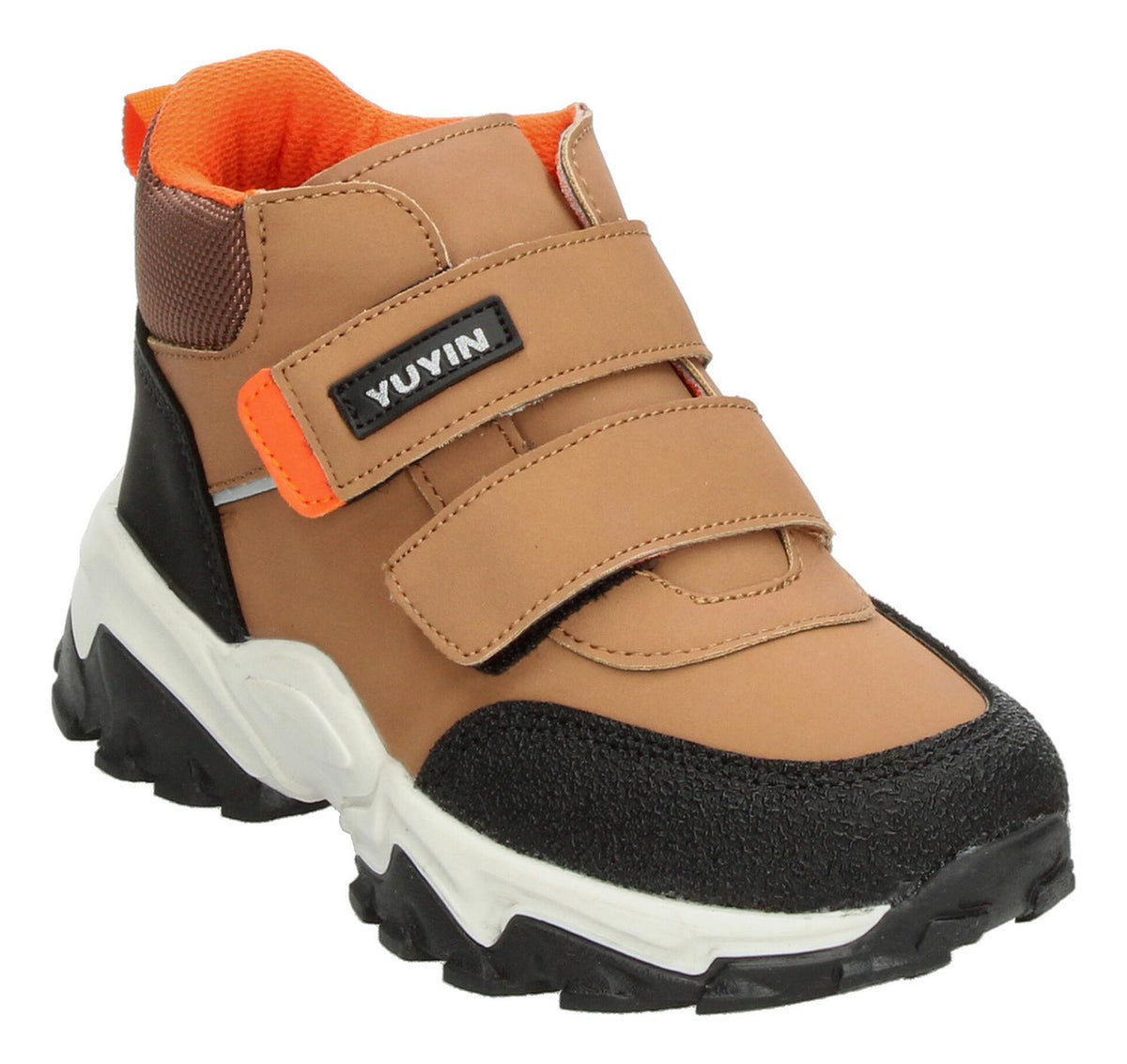 Bota Niño Yuyin Café Camello Cómodo Segura Velcro Ajustable, foto 4 de 10