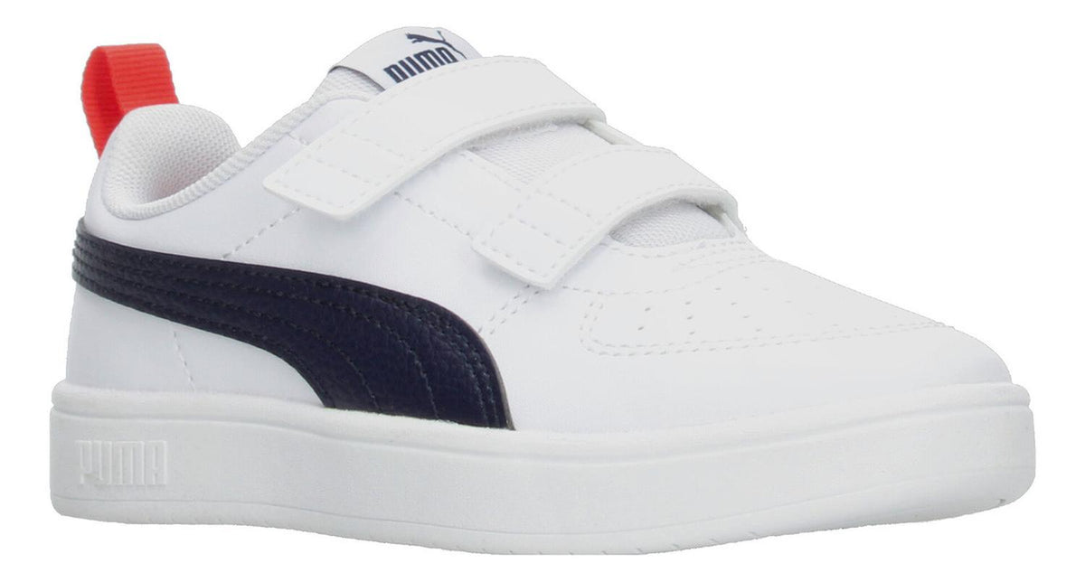 Tenis Para Niño Junior Puma Rickie V Originales Casual Urbano Infantil Color Blanco Con Rojo Azul Ma, foto 2 de 10