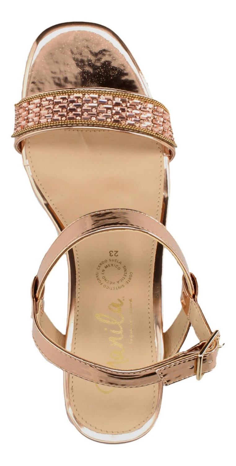 Sandalias De Fiesta Manila Para Mujer 972 Dorado [mla323], foto 8 de 10