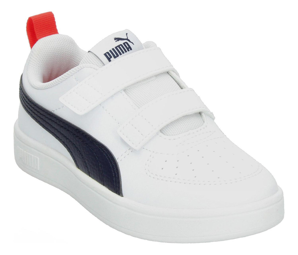 Tenis Para Niño Junior Puma Rickie V Originales Casual Urbano Infantil Color Blanco Con Rojo Azul Ma, foto 4 de 10