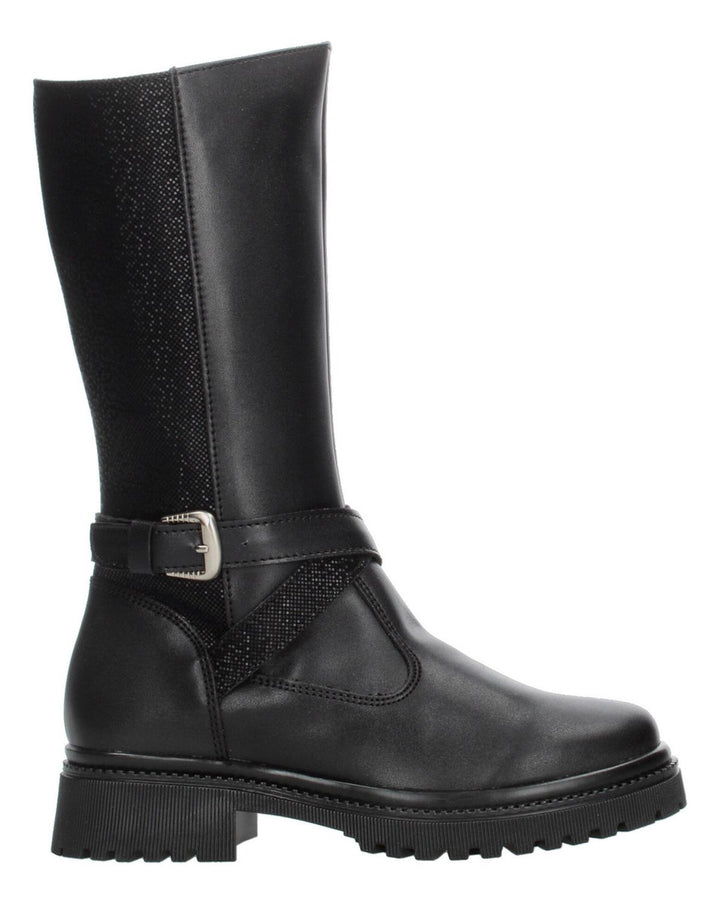 Botas Mujer Jr. Yuyin Tubo Negro Plataforma 3 Cm Para Niña