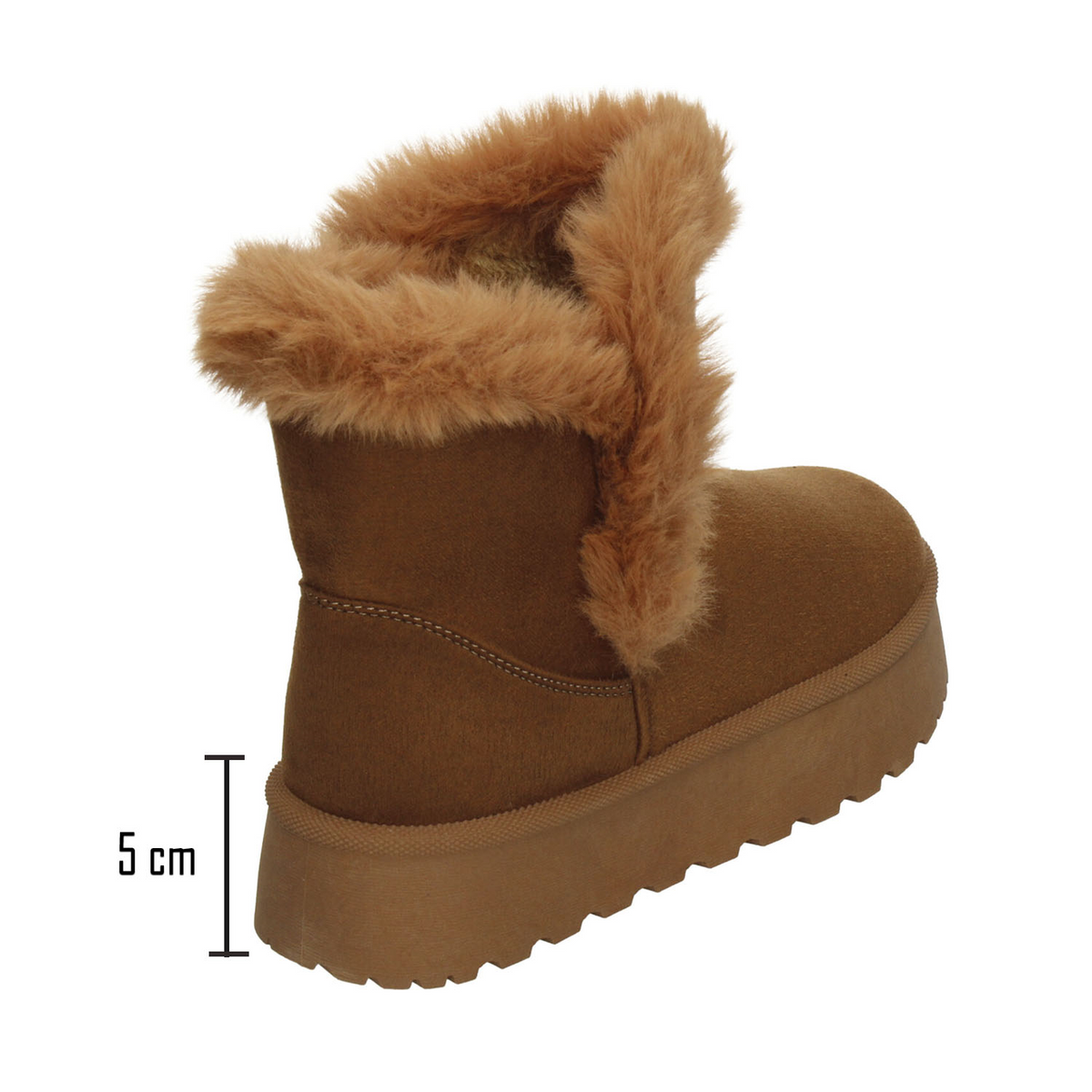Botín Perugia Dama Camel Café Casual Invierno Peluche Mujer, foto 3 de 10