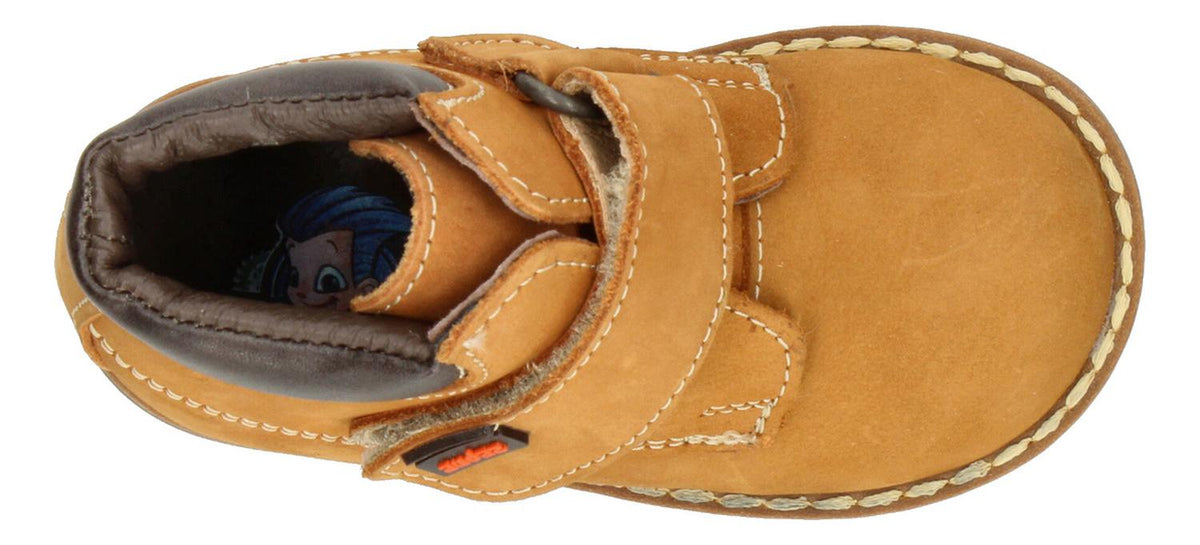 Bota Niño Coqueta Audaz Café Camello Casual Velcro Ajustable, foto 8 de 10