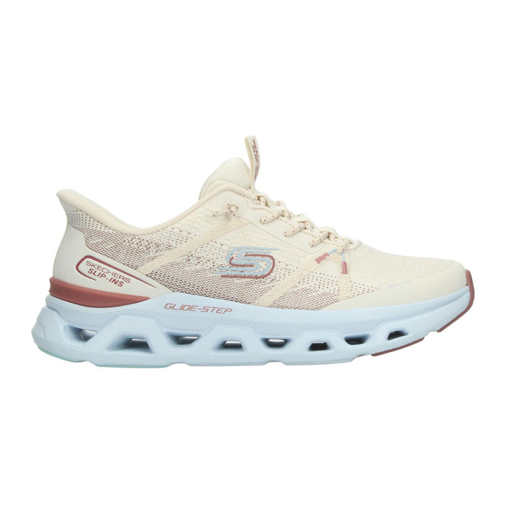 Tenis Skechers Glide-Step Dama Crema Deportivo Para Mujer