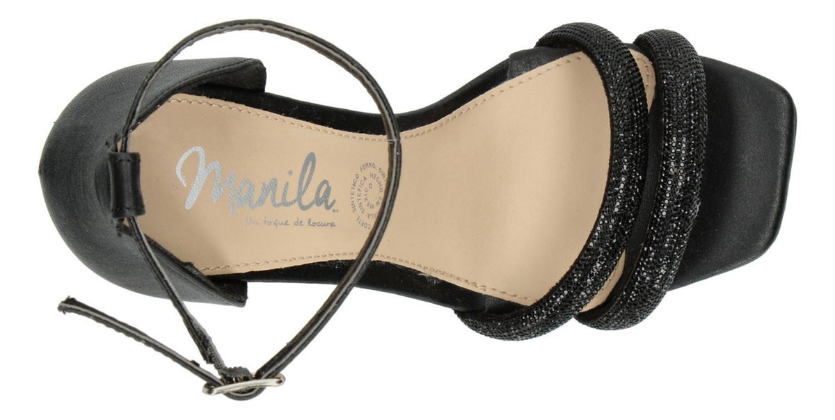 Sandalias De Fiesta Manila Negro Para Mujer [mla381], foto 9 de 10