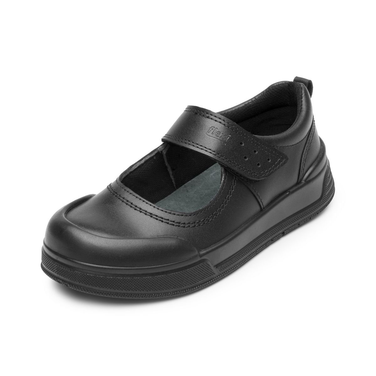 Zapato Flexi Niña Negro Escolar Cinta Adhesiva Cómodo Infantil T17-22, foto 3 de 10