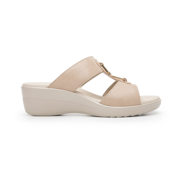 Sandalias Flexi Dama Crema Casual Para Mujer