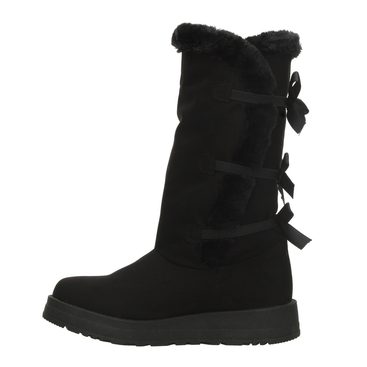 Bota Rojo Cereza Dama Negro Invierno Larga Peluche Casual Mujer, foto 5 de 10