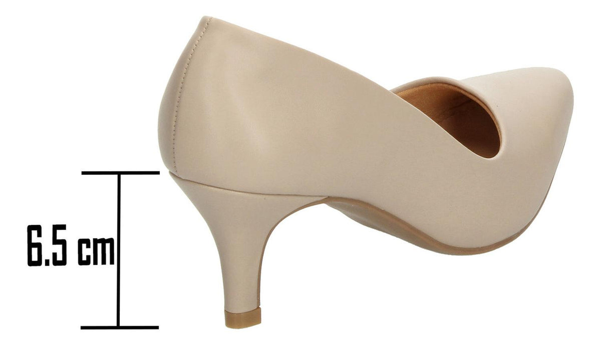 Zapatillas Stilletos Mujer Paulina Beige Tacón 6.5 Cm Casual, foto 3 de 10