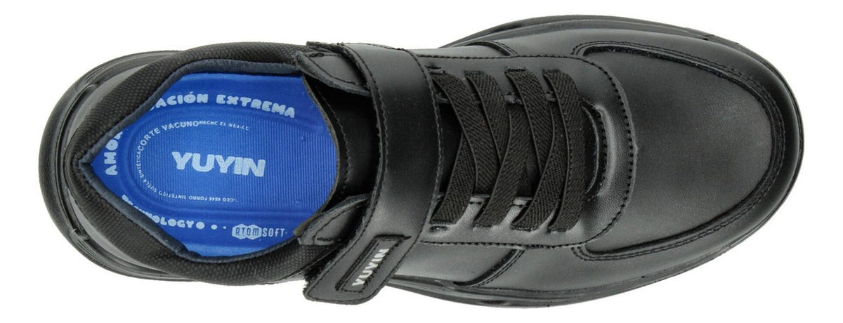 Zapato Escolar Yuyin Con Velcro Color Negro Niño T22-26, foto 8 de 10