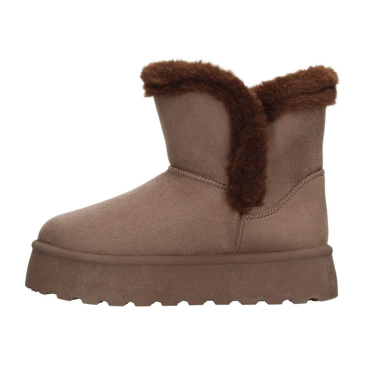 Botín Perugia Dama Café Invierno Peluche Plataforma Casual Mujer, foto 5 de 10