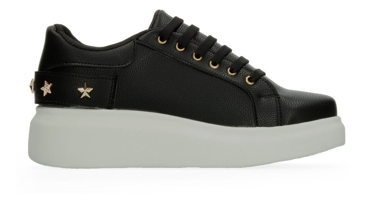 Tenis Plataforma Con Estoperoles Negro Para Mujer [cos15], foto 1 de 9