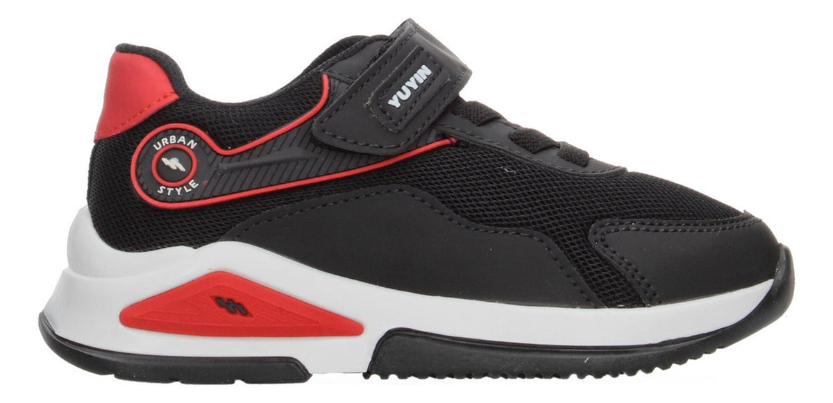 Tenis Yuyin Negro Con Velcro Cintas Elásticas Para Niño, foto 1 de 8