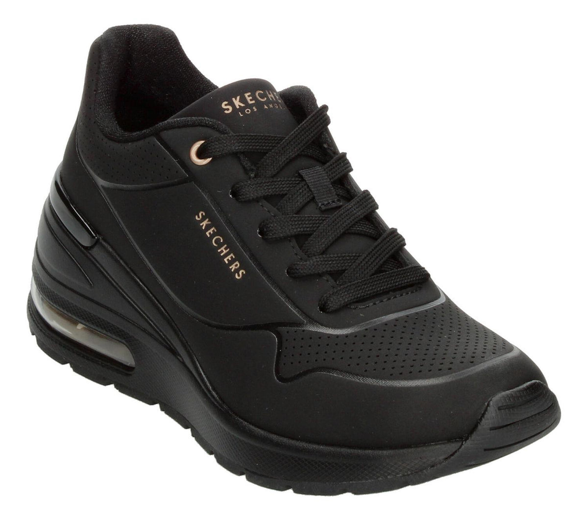 Tenis Mujer Skechers Street Uno Negro Con Cintas Dama Comodo, foto 4 de 10