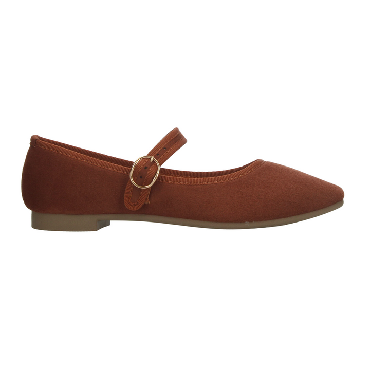 Flats Berlin Dama Terracota Café Casual Mary Jane Mujer