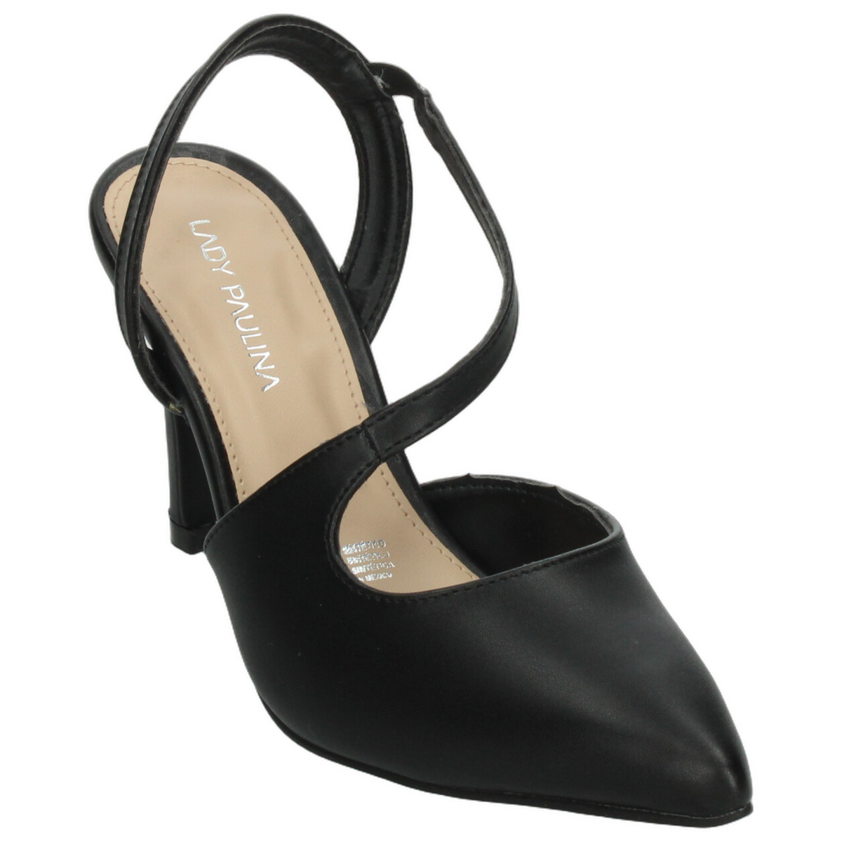 Zapatillas Paulina Dama Negro Formal Tacón Puntiagudo Mujer, foto 4 de 10