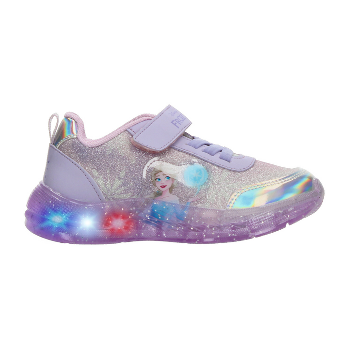 Tenis Niña Disney Elsa Frozen Lila Luz Led Infantil T18-22