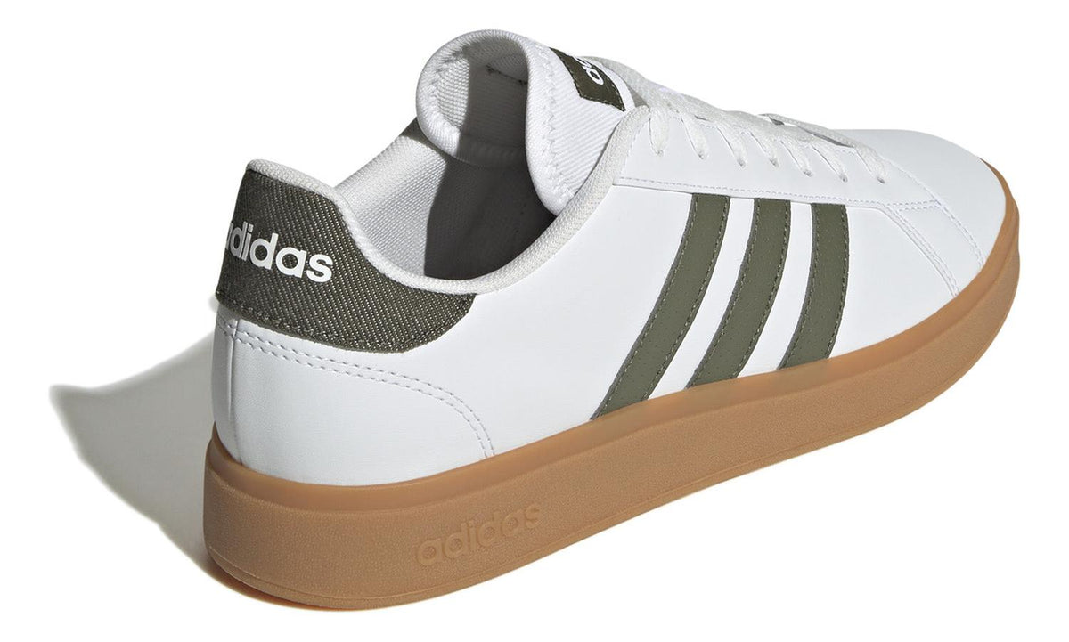 Tenis Blanco Hombre adidas Grand Court Base 2.0 Verde Casual Agujetas Ajustables Para Caballero, foto 3 de 10