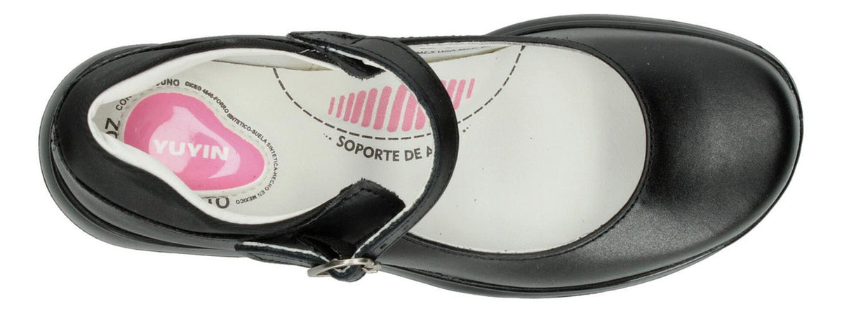 Zapato Escolar Yuyin Hebila Color Negro Para Niña T22-25, foto 8 de 10